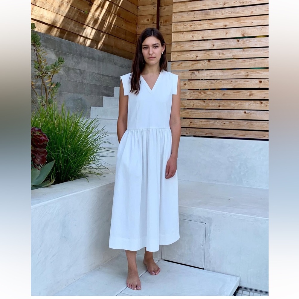 Jeana Sohn Agnes Dress XS White Cream Midi